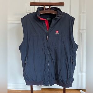Aigle 1853 Outdoor Vest Navy Zip Up Front fleece lined Men Size XXL